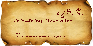 Örmény Klementina névjegykártya